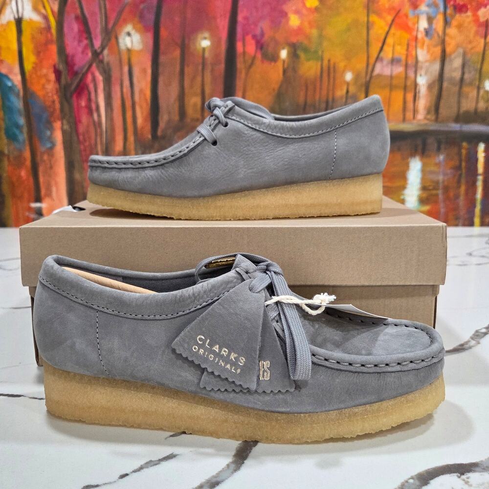 Clarks Originals Wallabee Cup Grey Nubuck Size 6.5 Women's 26169921 New